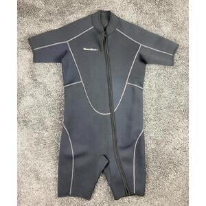 SeaSkin Men’s 3mm Shorty Wetsuit XL Front Zip Neoprene Surf Dive Swim